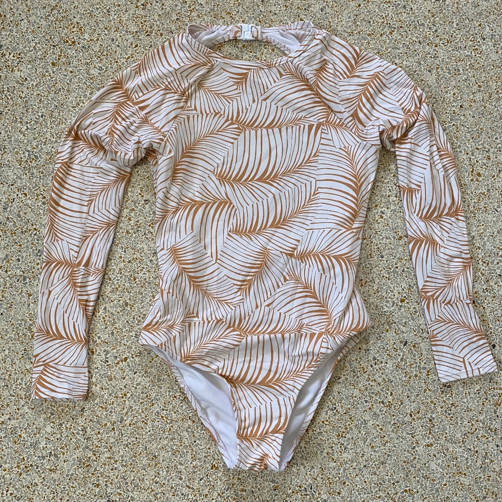 Roxy Palm Tree Dreams Long Sleeve One-Piece Swimsuit
